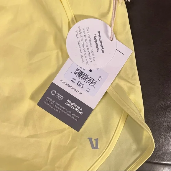 NWT Vuori daily speed short SUNLIGHT Size: XL yellow double 2.5 new extra large